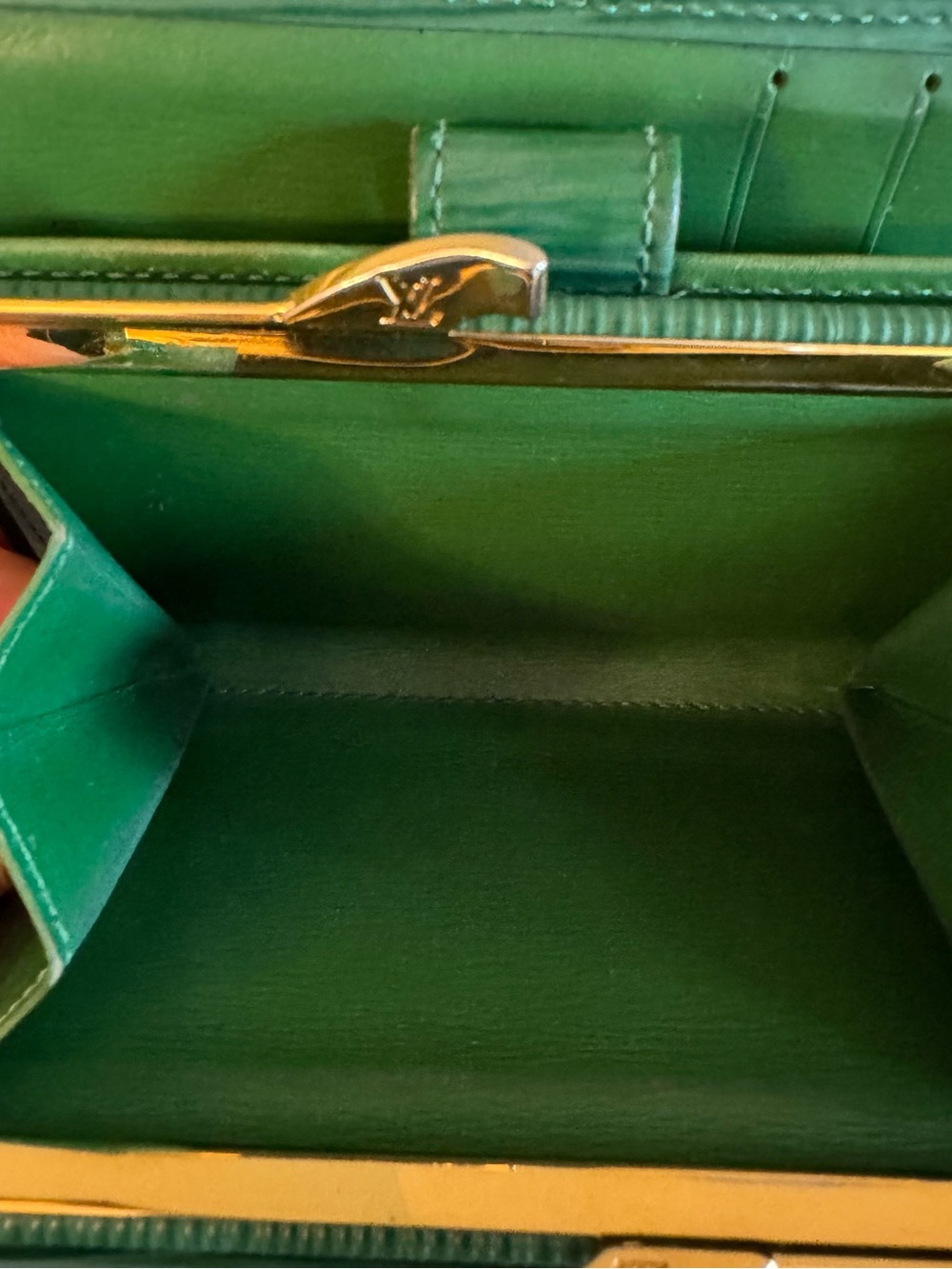 Vintage Louis Vuitton Portefeuille Viennois Borneo Green Gold Hardware 1996 COA - Picture 2 of 11